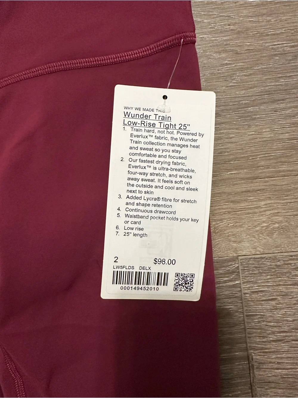 lululemon Wunder Train Low Rise Tight 25”